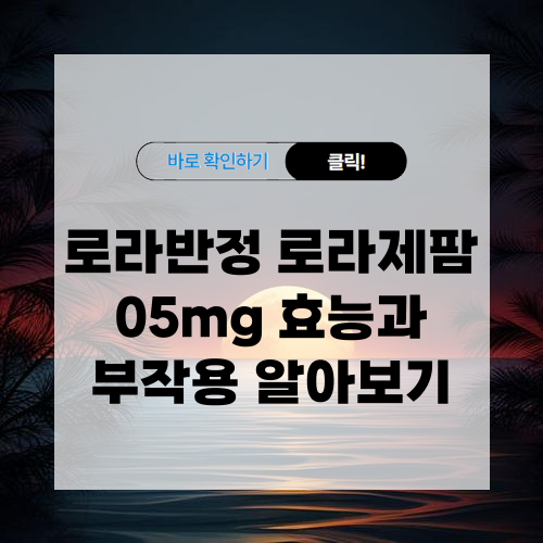 로라반정 05mg 효능과 부작용 그리고 복용법 알아보기