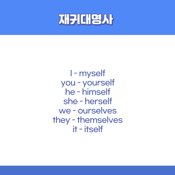 대명사 영어로 재귀대명사, 영어문법 3
