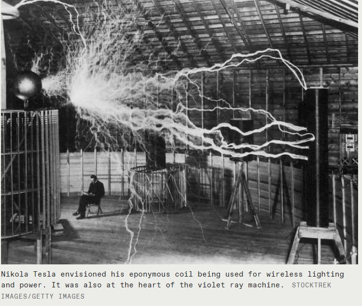  거의 모든 병을 치료할 수 있는 테슬라의 바이올렛 레이 머신  VIDEO: The violet ray machine’s Tesla coil could cure almost anything