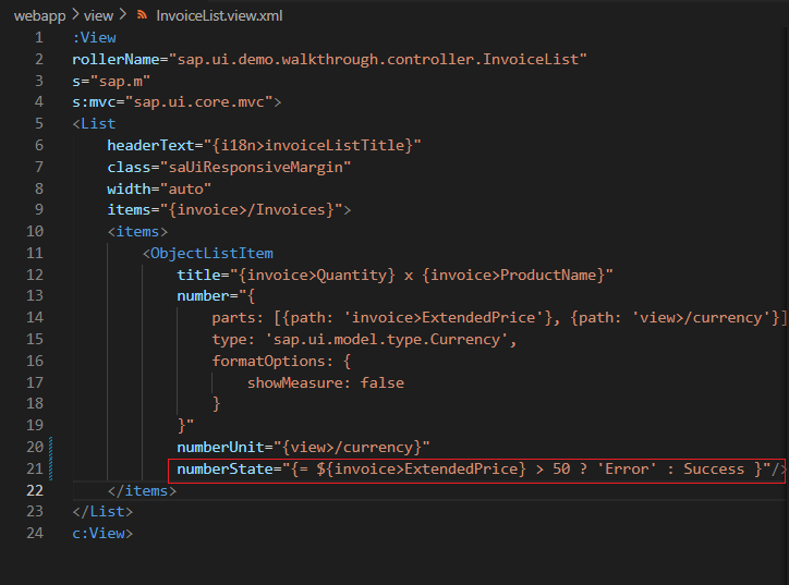  [ SAPUI5 ] Expression Binding - numberState
