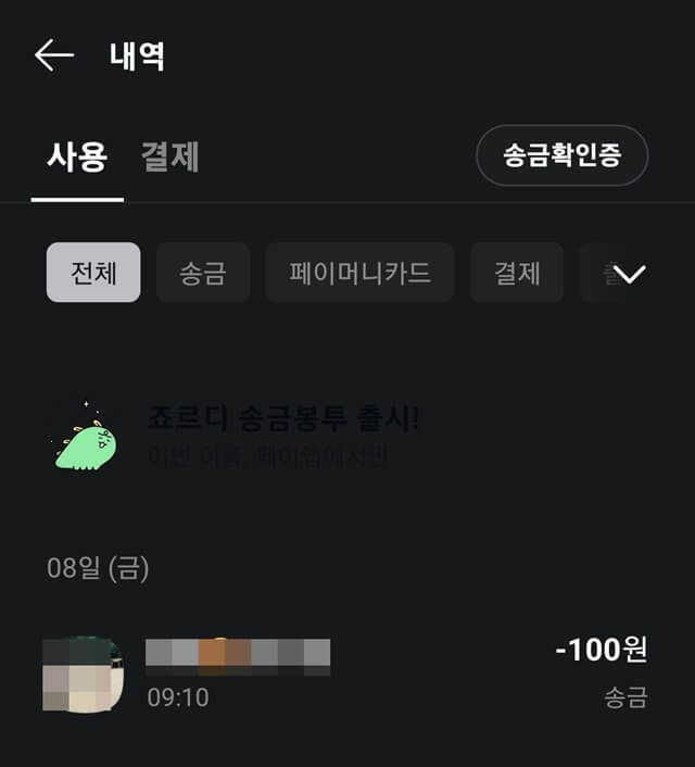 카카오페이 송금7