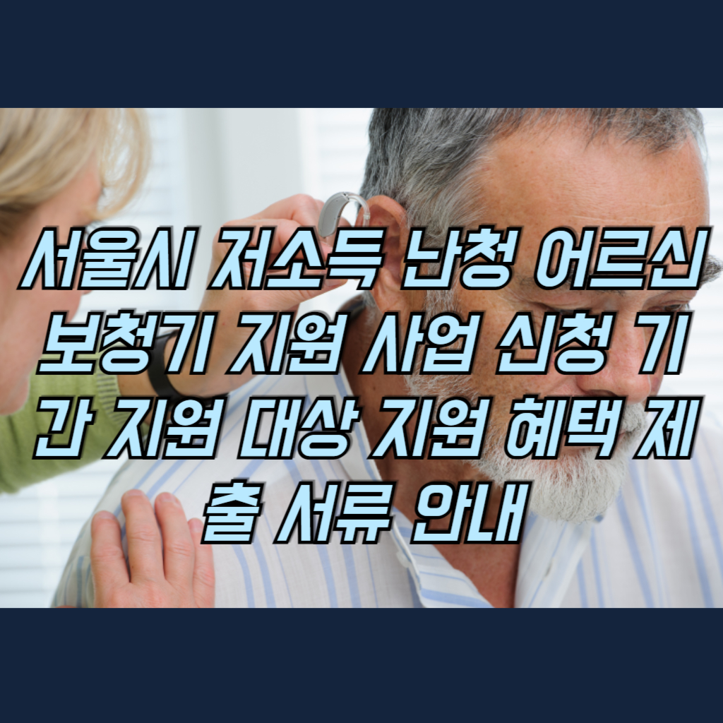 서울시 어르신 보청기 지원 사업