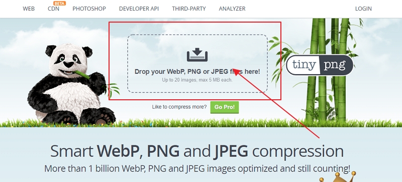 tinypng 사이트 이용하기