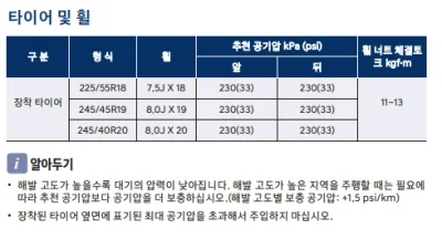 그랜저GN7-추천공기압