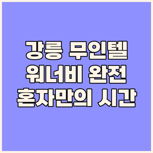 강릉 워너비 무인텔 완전 정복! 혼자