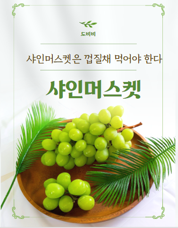 샤인머스켓 칼로리 및 효능 (껍질채 먹어야 하는 샤인머스켓)