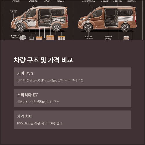 기아 PV5 전기밴, 스타리아 EV와 다른 점은?