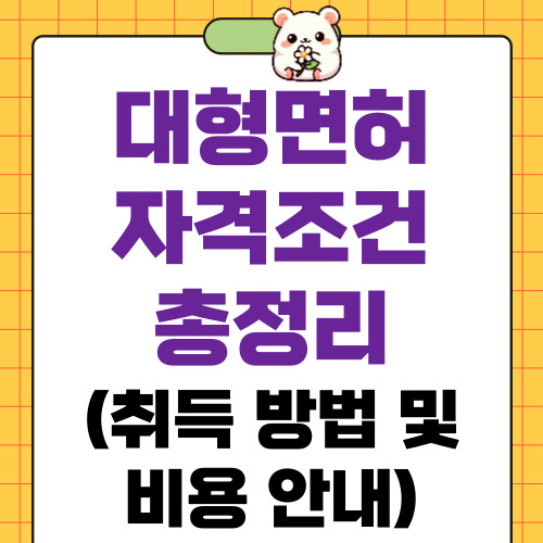대형면허 자격조건