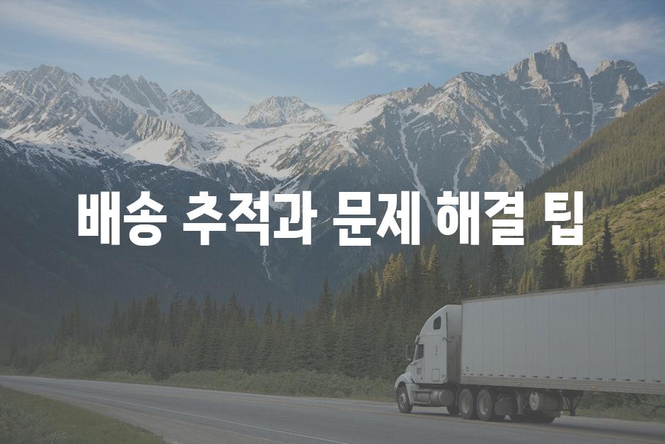 배송 추적과 문제 해결 팁