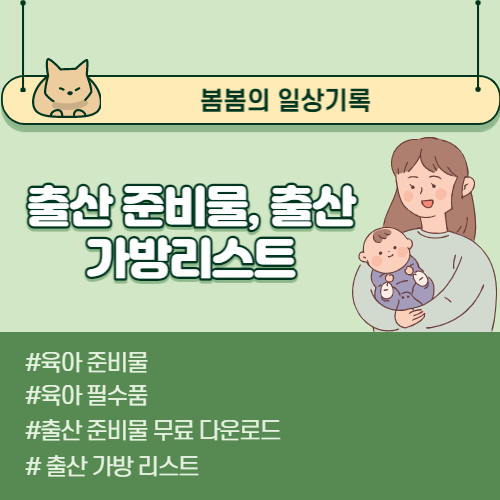  [출산 준비물, 출산가방 리스트] 16개월 육아 후 수정 & 파일공유