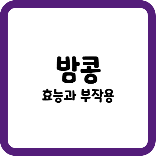 밤콩의 효능과 부작용