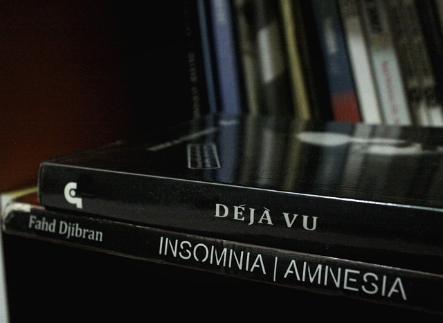 책상에 Deja vu&#44; insomnia&#44; amnesia 라고 쓰여있음