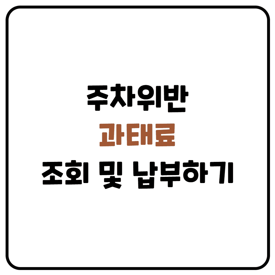  주차위반 과태료 조회하기(과태료 범칙금 차이 정리)
