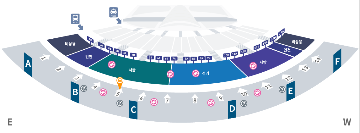 인천공항-제1여객터미널-공항버스-타는곳