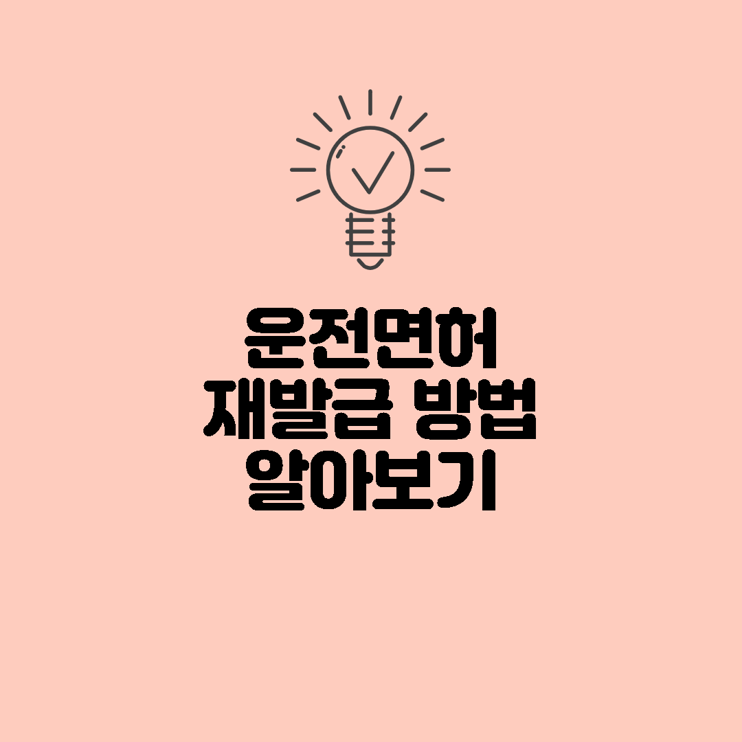  운전면허 재발급 방법 알아보기