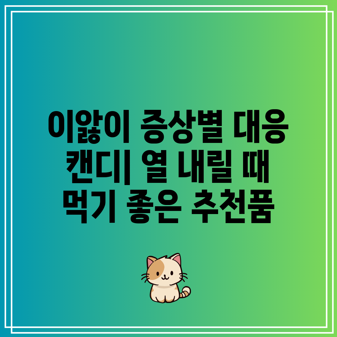 이앓이 증상별 대응 캔디 열 내릴 때 먹기 좋은 추천품