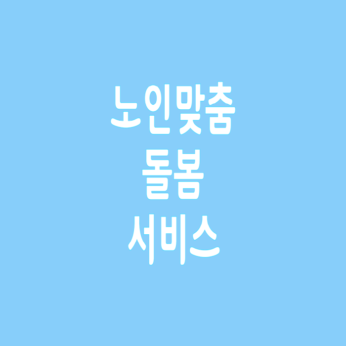  노인맞춤 돌봄 서비스