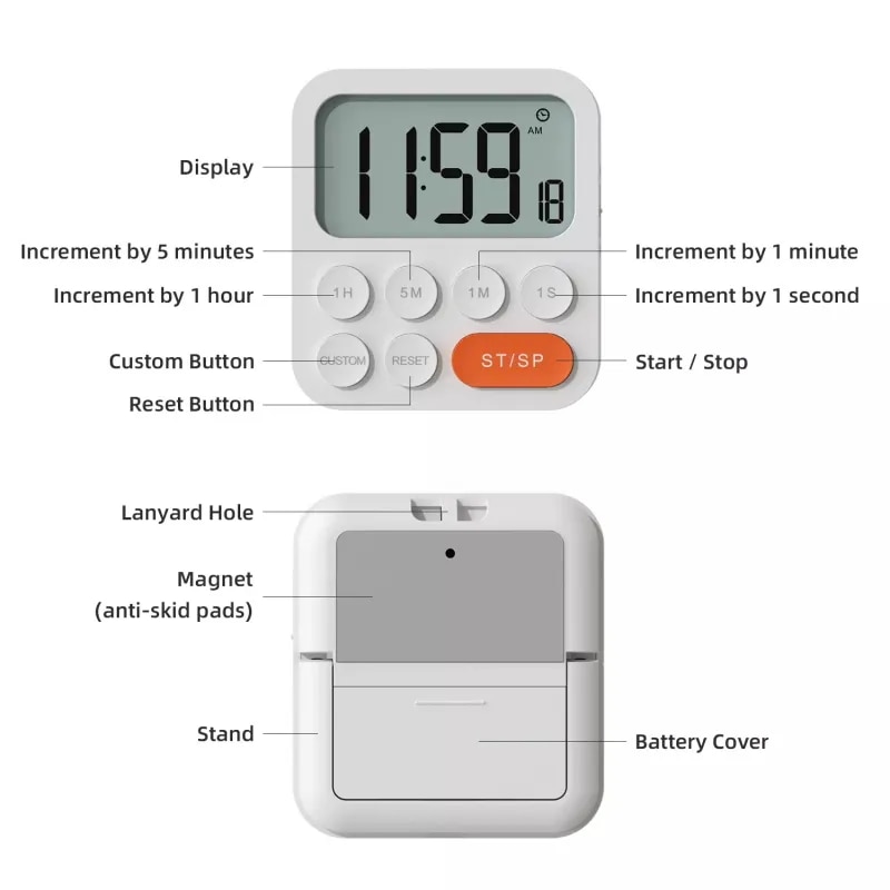 NOKLEAD Multifunctional Kitchen Timer (Model 5249) 매뉴얼