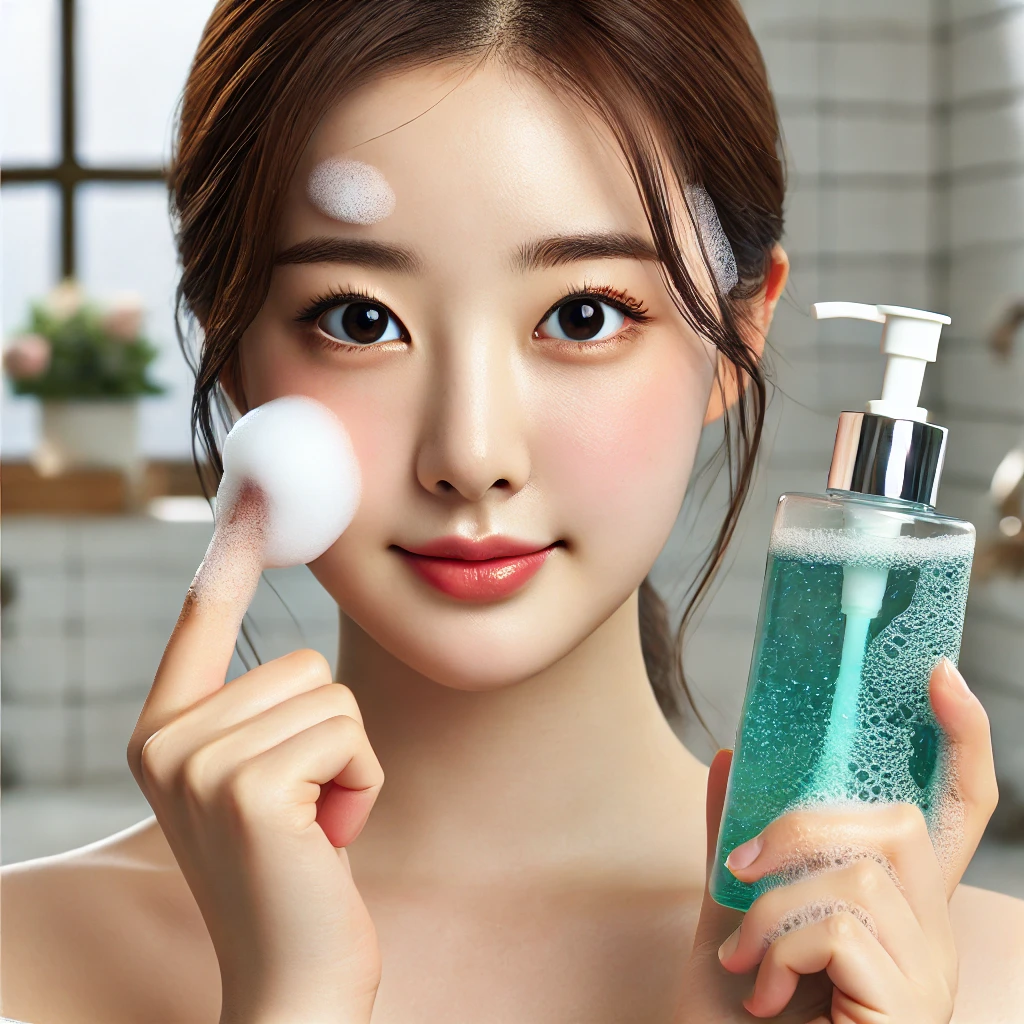 클렌징 오일과 폼 클렌저를 비교하는 이미지