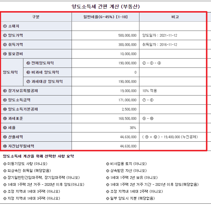 양도소득세-간편-계산-결과-화면