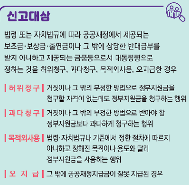 정부지원금 부정수급 집중신고기간