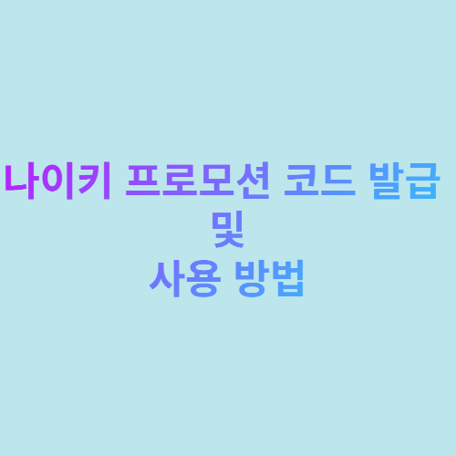  나이키 프로모션 코드 발급 및 사용방법 ?