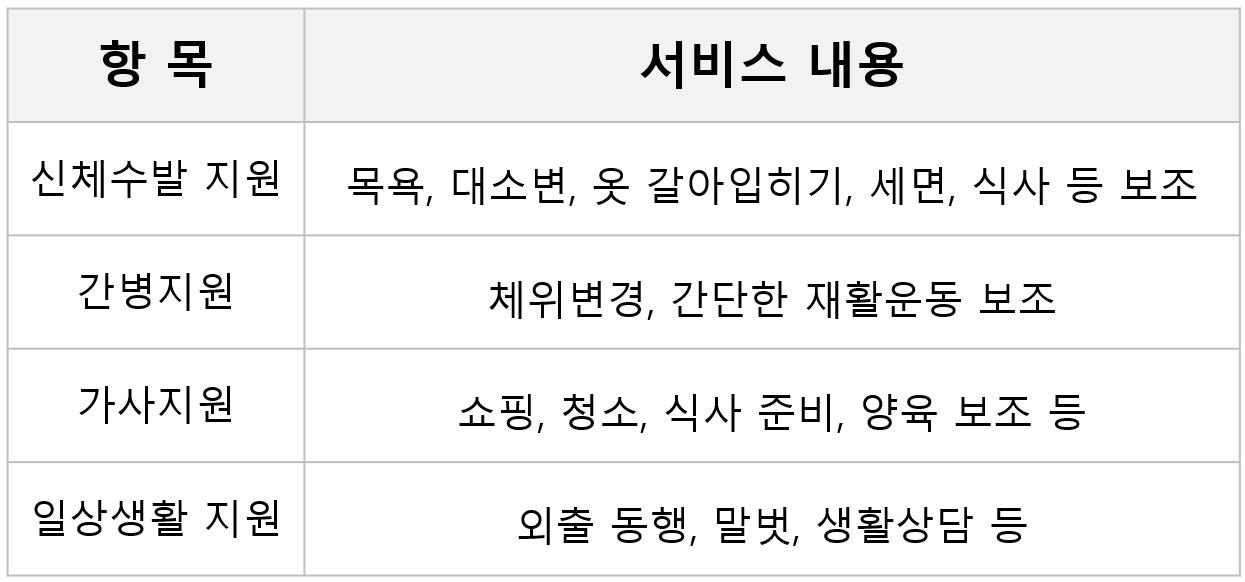 숙제 간호 방문 지원 사업 서비스