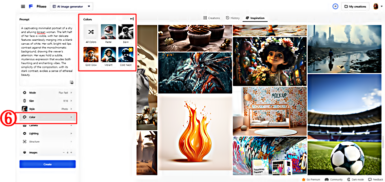 피카소 AI 이미지 생성 도구 │컬러 선택 │파스텔