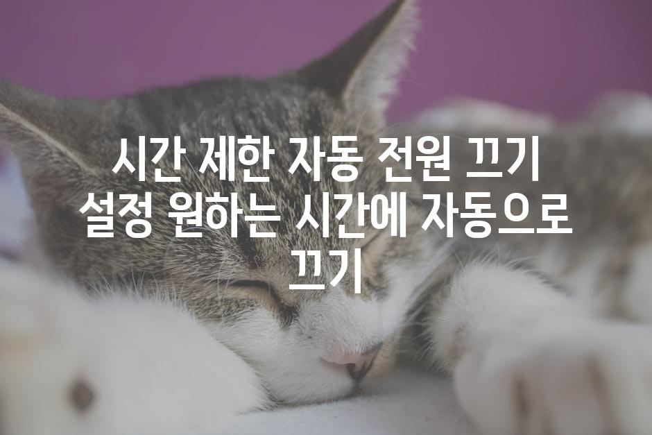 시간 제한 자동 전원 끄기 설정 원하는 시간에 자동으로 끄기