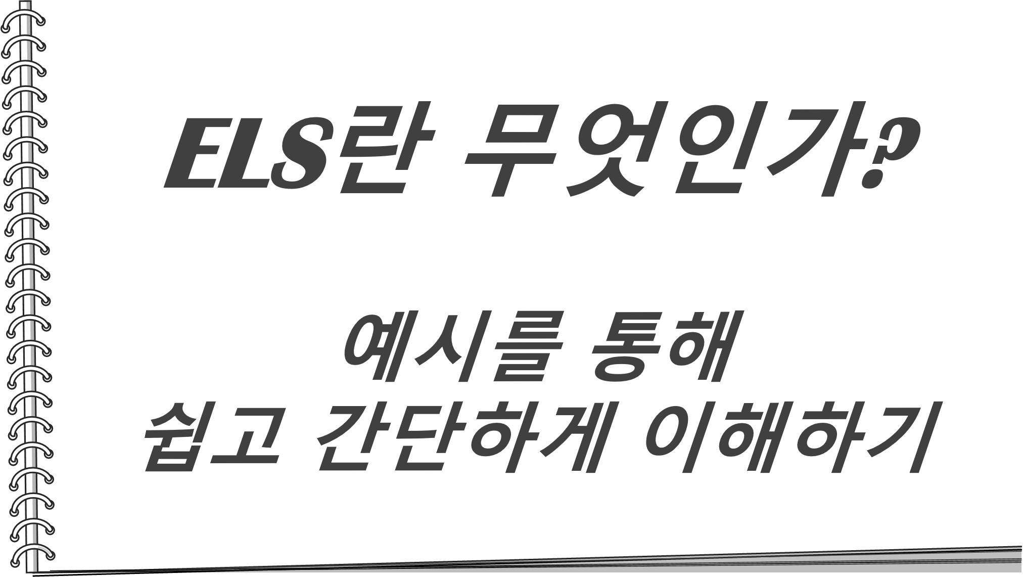  ELS란 무엇인가? 예시를 통해 쉽고 간단하게 이해하기