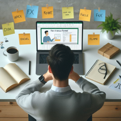 Excel 오류가 발생한 화면을 보는 모습입니다.