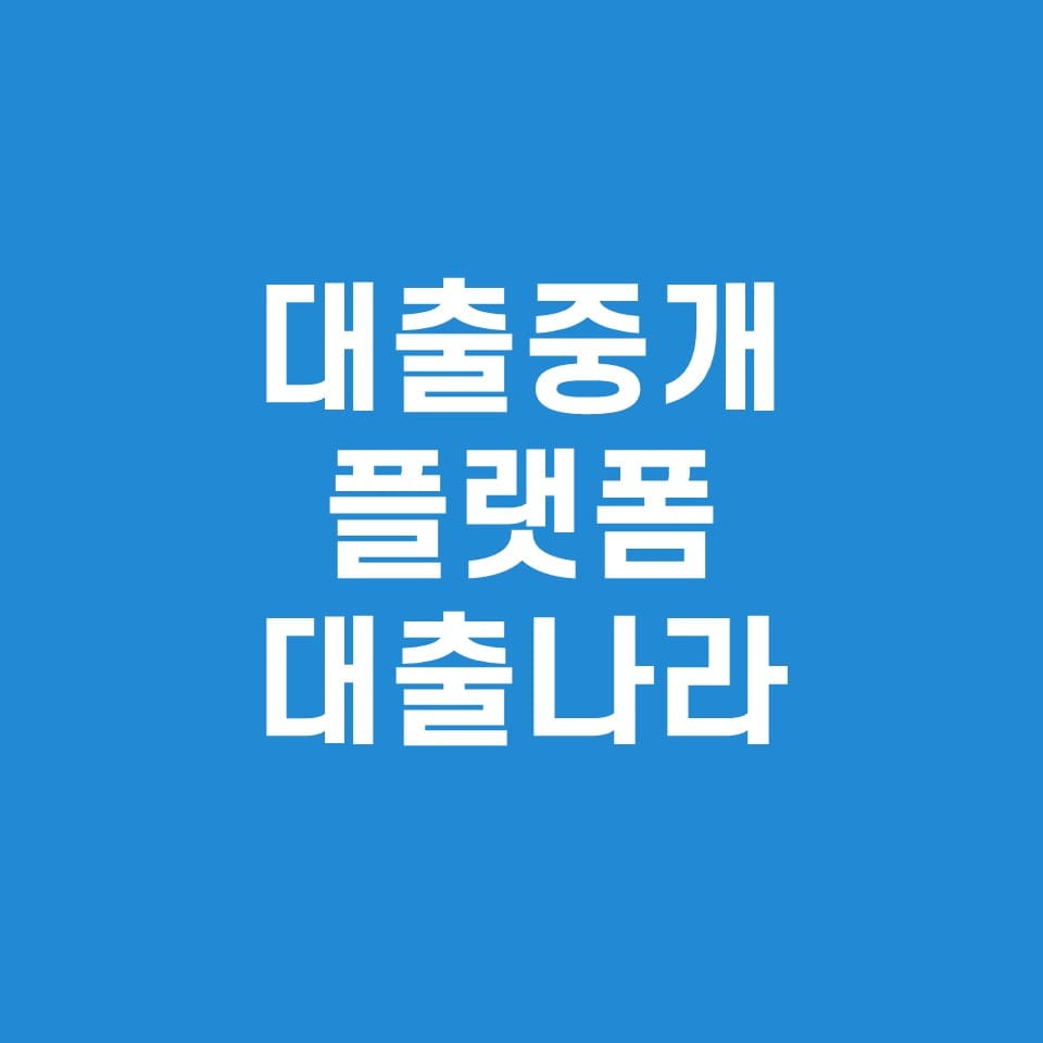  대출나라 대출중개 사이트 소개(무직자, 저신용자 대출 가능)