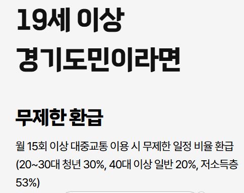 연회비 없는 K패스 더경기패스 교통카드 신청 환급 혜택