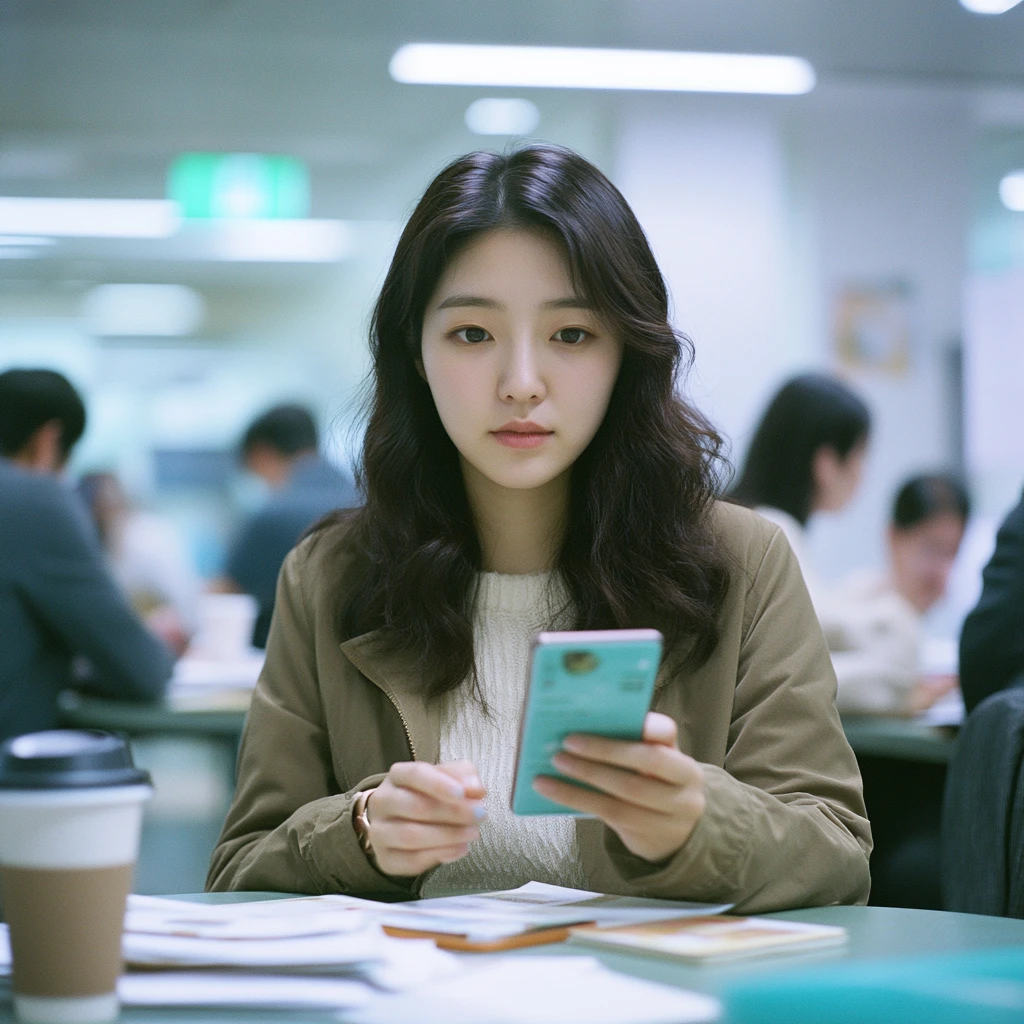 납부기간이 길어질수록 수령액이 달라지는 그래프를 보며 놀라는 여성