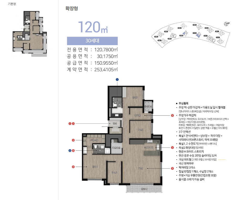 힐스테이트 레이크 송도 5차 120타입 평면도