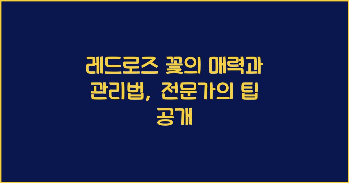 레드로즈 꽃의 매력과 관리법