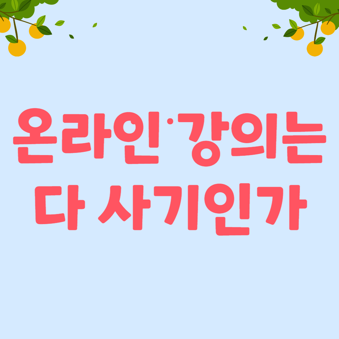  온라인 강의는 다 사기인가? (잘나가는 서과장 해외 구매대행)