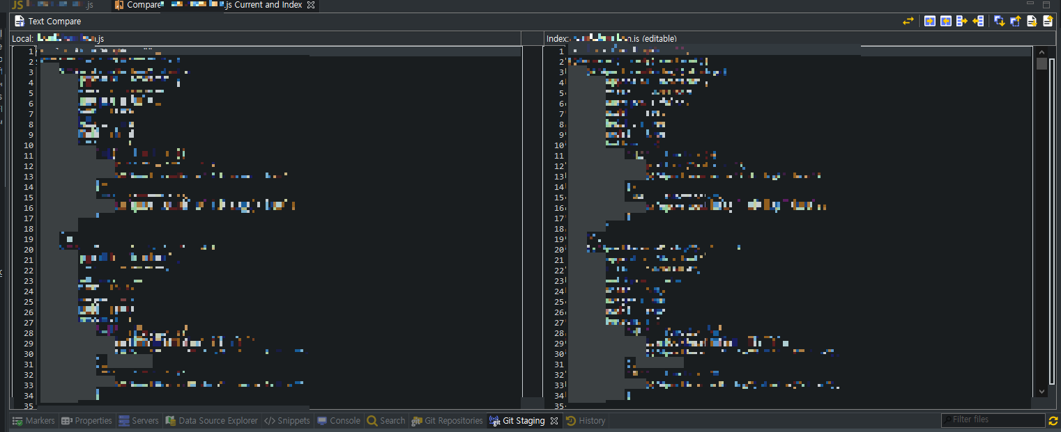  [eclipse] Git push 시도 파일 전체가 수정으로 보이는 현상