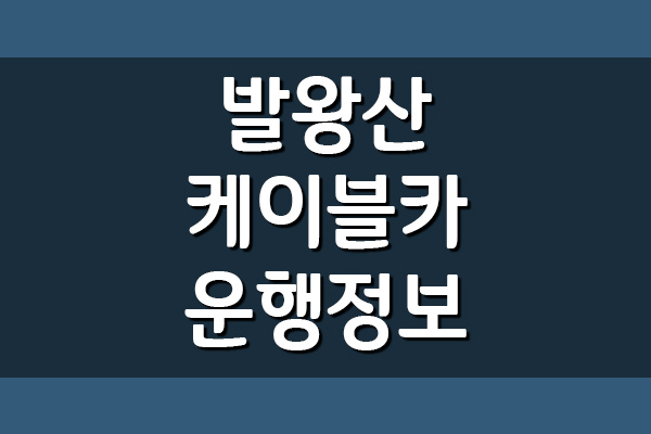  발왕산 케이블카 운행시간 및 요금