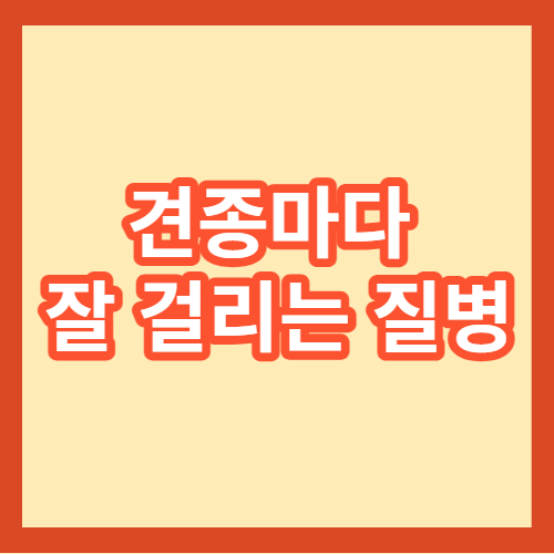  우리집 강아지가 잘 걸리는 질병은??