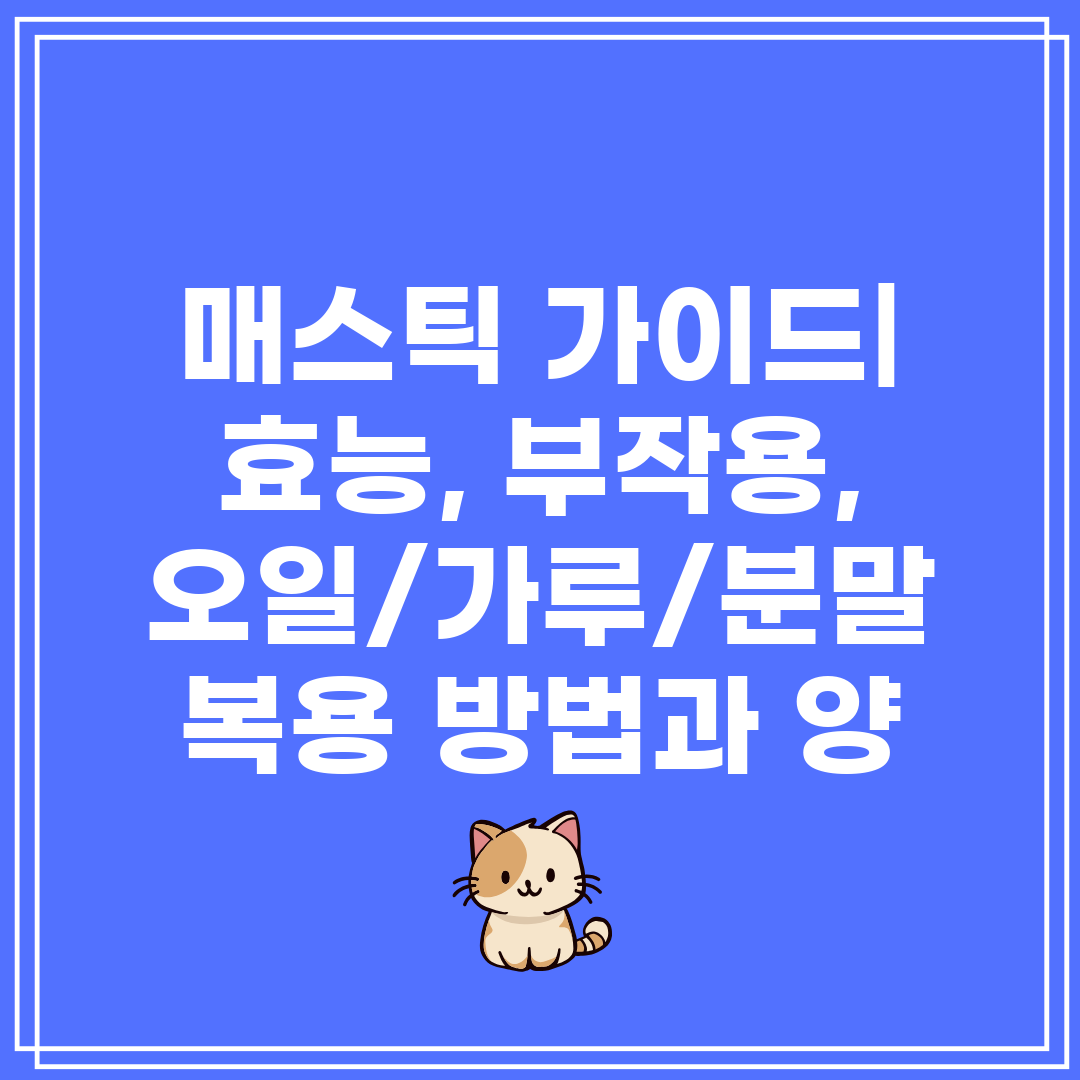 매스틱 가이드 효능, 부작용, 오일가루분말 복용 방법과