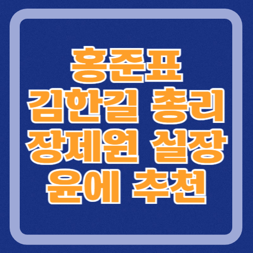 홍준표-김한길-총리-장제원-비서실장-추천