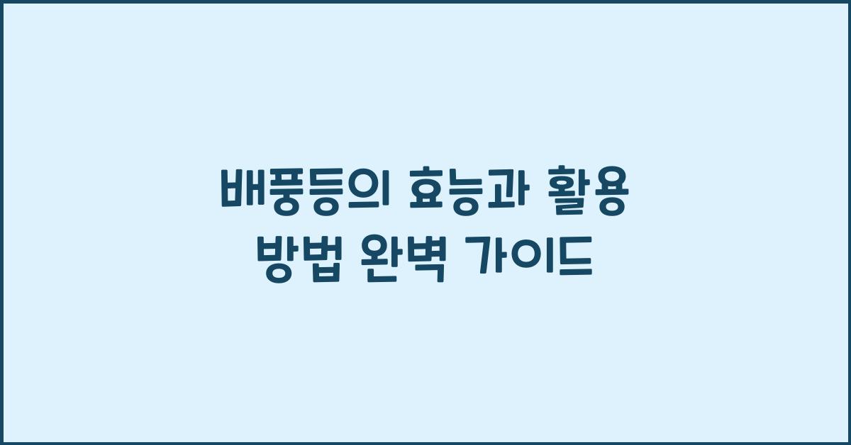 배풍등의 효능과 활용 방법