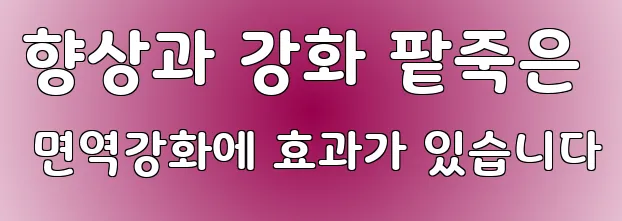 향상과 강화 팥죽은 면역강화에 효과가 있습니다