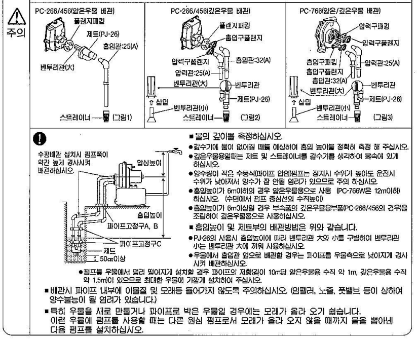 pc-266,456,766사용설명서 배관 설치 제트설치