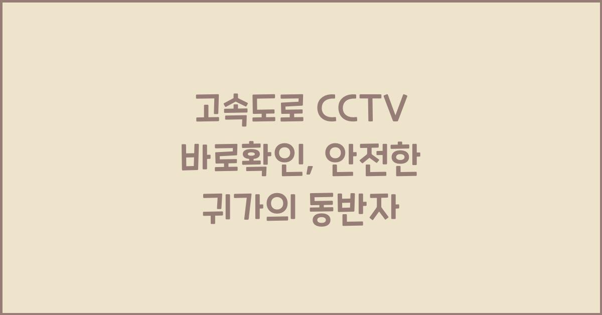 고속도로 cctv 바로확인