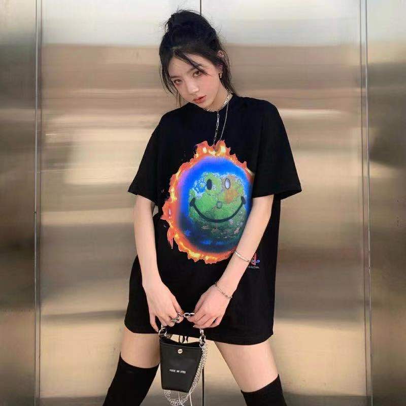  [TRAVIS SCOTT x PLAY STATION] 트래비스 스캇 X 플레이스테이션 포트나이트 월드 해피 페이스 반팔 티셔츠