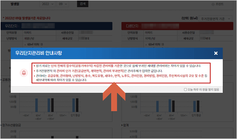 우리단지 관리비 안내사항