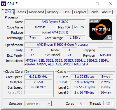 cpu 탭에서 사양 확인