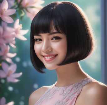 둥근 얼굴형: 슬림하게 보이게 만드는 레이어드 단발 (이미지 pixabay)
